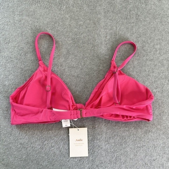 Andie The Santorini Top Women Sz XL Classic Triangle Bikini Adjustable Straps - Picture 3 of 12